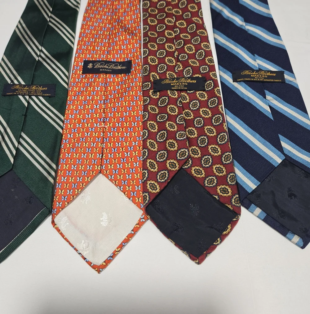 Brooks Brothers Luxury Silk Ties Set Of 4 Bundle Butterfly Stripe Wedding Guest
